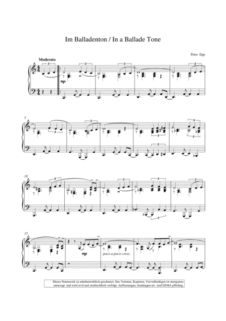 In a Ballade Tone (Piano Collection fuer Entertainer)