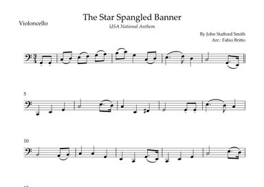 The Star Spangled Banner (USA National Anthem) for Cello Solo (arr. Fabio Britto)