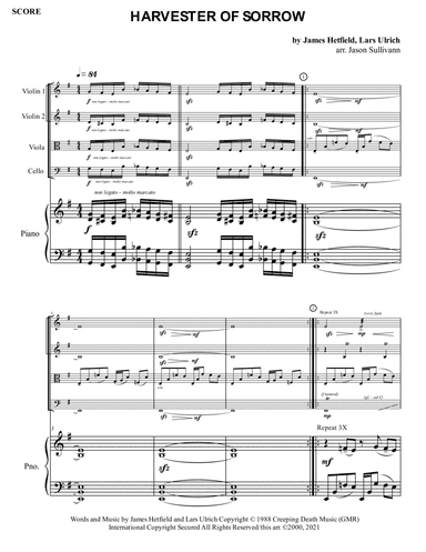Harvester Of Sorrow (arr. Jason Sullivann)