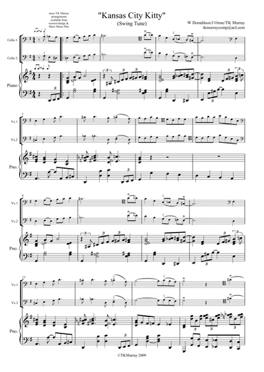 Kansas City Kitty - 2 Cellos, Cello Duo, Cello Group & Piano (arr. Tim TK Murray)