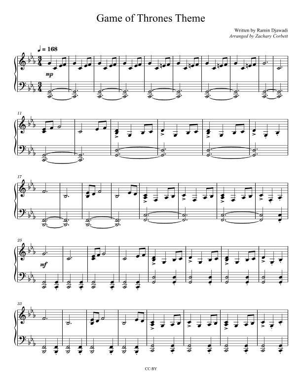 Game Of Thrones (arr. Zachary Corbett)