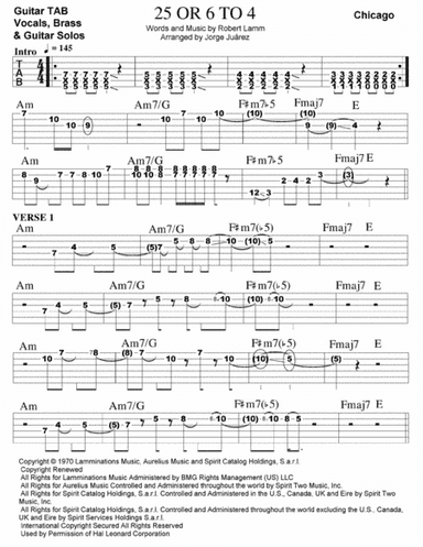 25 Or 6 To 4 (arr. Jorge Juárez)