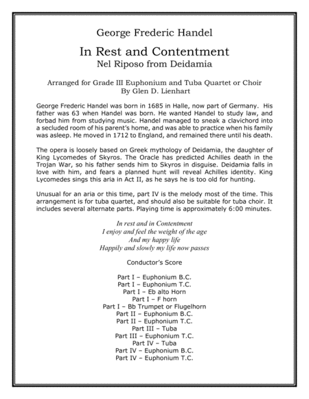 In Rest and Contentment (arr. Glen D. Lienhart)