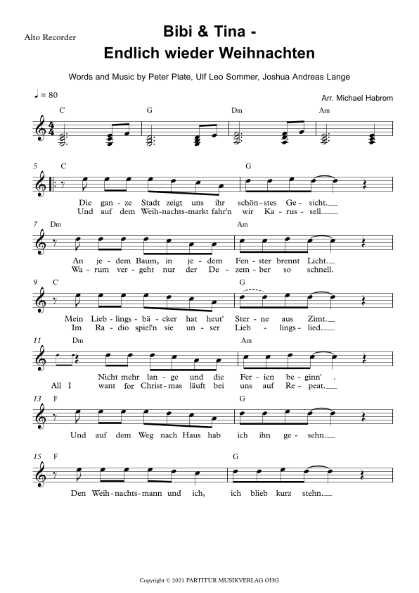 Endlich Wieder Weihnachten (arr. Michael Habrom)