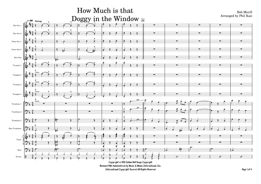 How Much Is That Doggie In The Window (arr. Phil Kan)