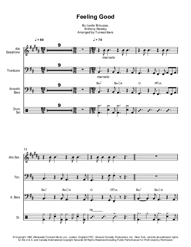 Feeling Good (arr. Tunescribers)