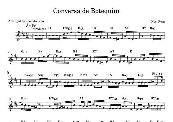 Conversa de Botequim (arr. Jhonata Lino)