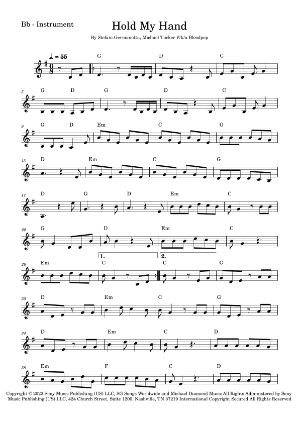 Hold My Hand (arr. Fabio Eduardo de Oliveira)