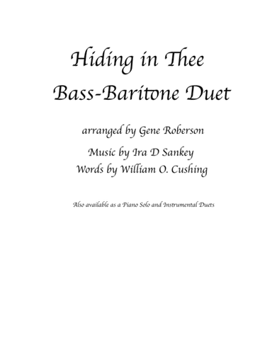 Hiding in Thee  Men's Duet (arr. Gene Roberson)