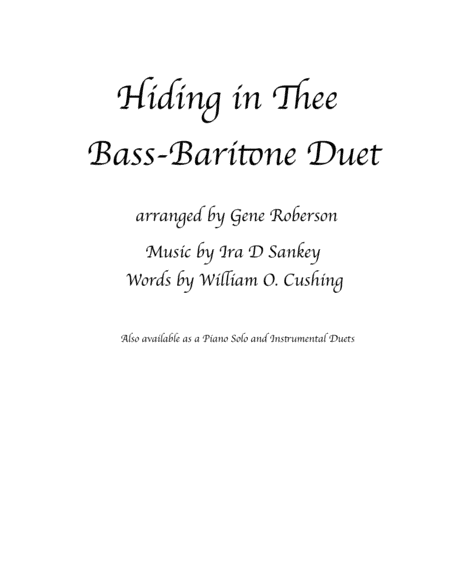 Hiding in Thee  Men's Duet (arr. Gene Roberson)
