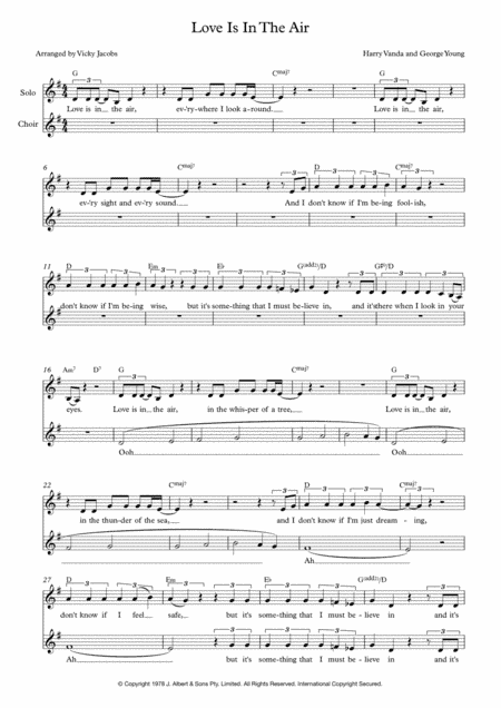 Love Is In The Air (arr. Vicky Jacobs)