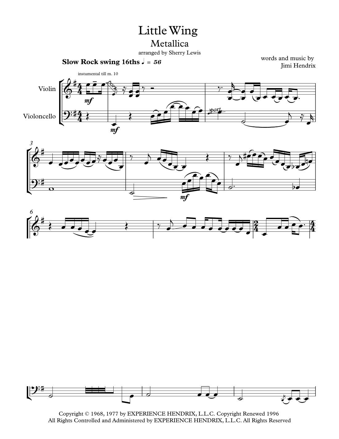 Little Wing (arr. Sherry Lewis)