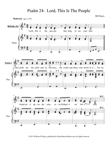 Psalm 24:  Lord, This Is The People - piano/vocal