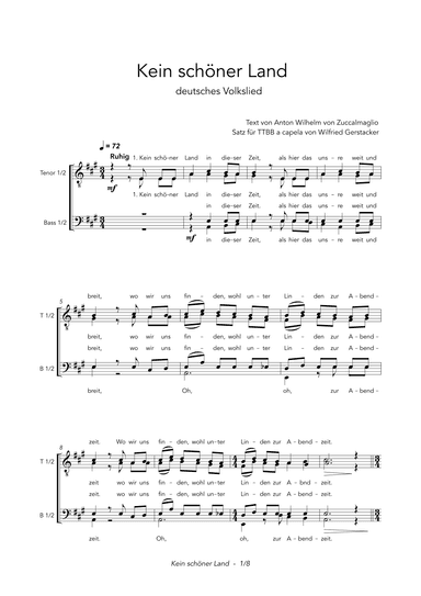 Kein schöner Land (arr. Wilfried Gerstacker)