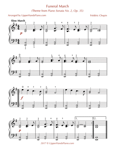 Funeral March - EASY PIANO (arr. Gaili Schoen for UpperHandsPiano.com)