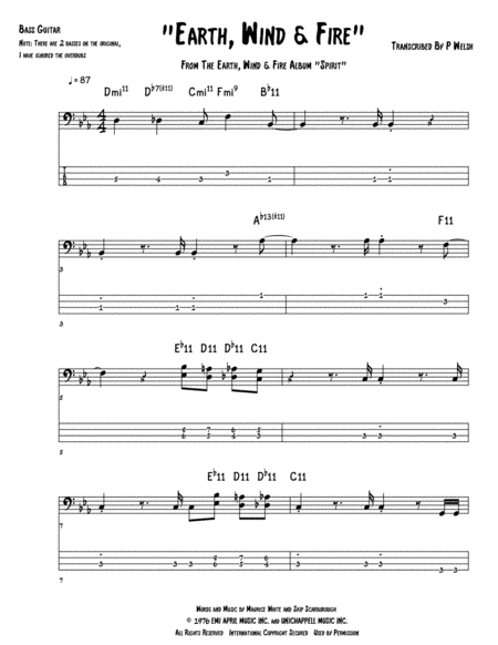 Earth, Wind And Fire (arr. Accubass)