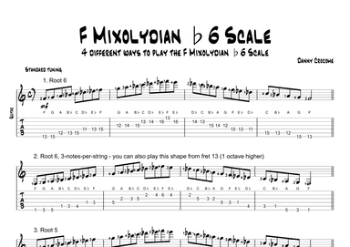 F Mixolydian b6 Scale (4 Ways to Play)