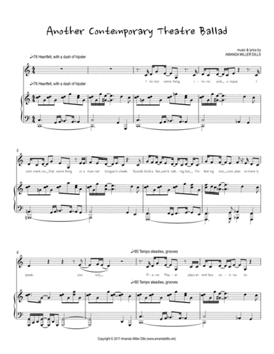 Another Contemporary Musical Theatre Ballad - (Comedy Cabaret Solo)