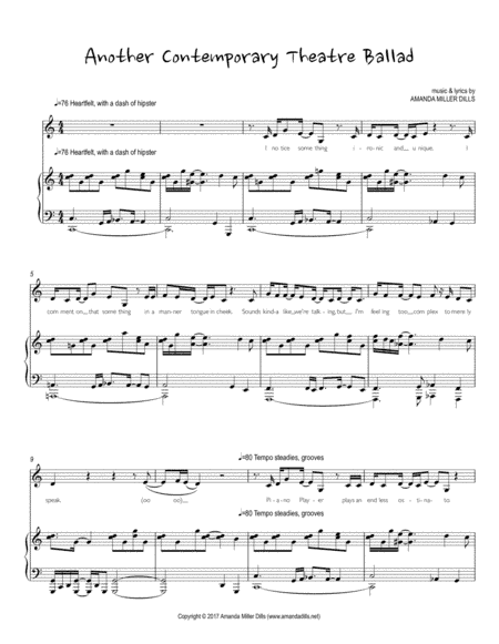 Another Contemporary Musical Theatre Ballad - (Comedy Cabaret Solo)