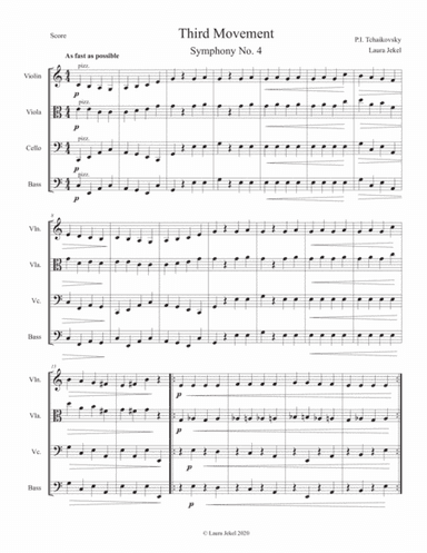 String Orchestra Arrangement of Symphony No. 4, Movement 3 by Tchaikovsky (arr. Laura Jekel)