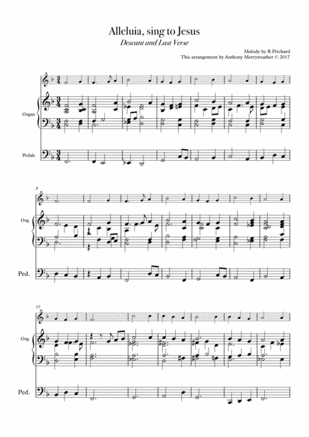 Alleluia, sing to Jesus - Descant and Last Verse