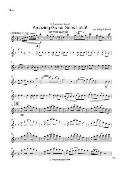 Amazing Grace Goes Latin! (Wind Quintet) - Set of Parts [x5]