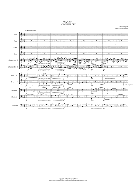 Fauré: Requiem Op.48 V Agnus Dei - symphonic wind/bass (arr. Ray Thompson)