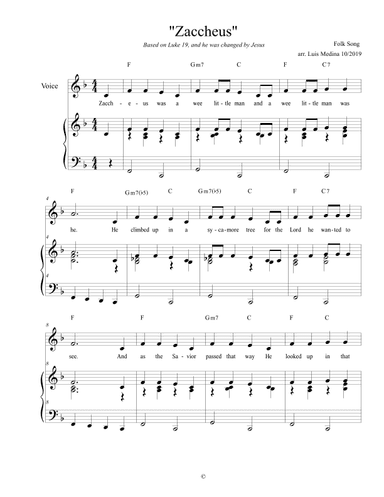 Zaccheus (arr. Luis Chris Medina)