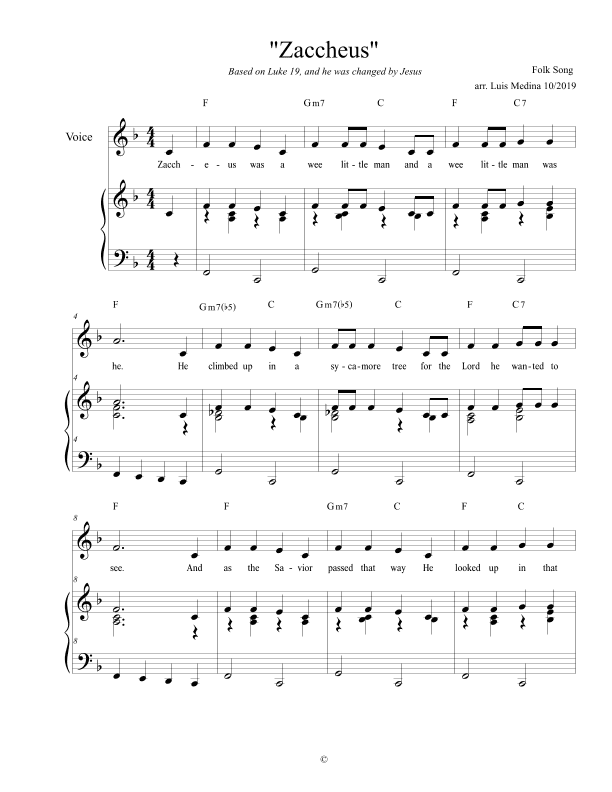Zaccheus (arr. Luis Chris Medina)