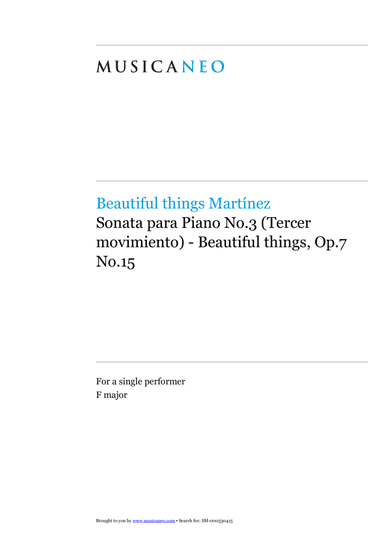 Sonata para Piano No.3 (Tercer Movimiento)-Beautiful things Op.7 No.15