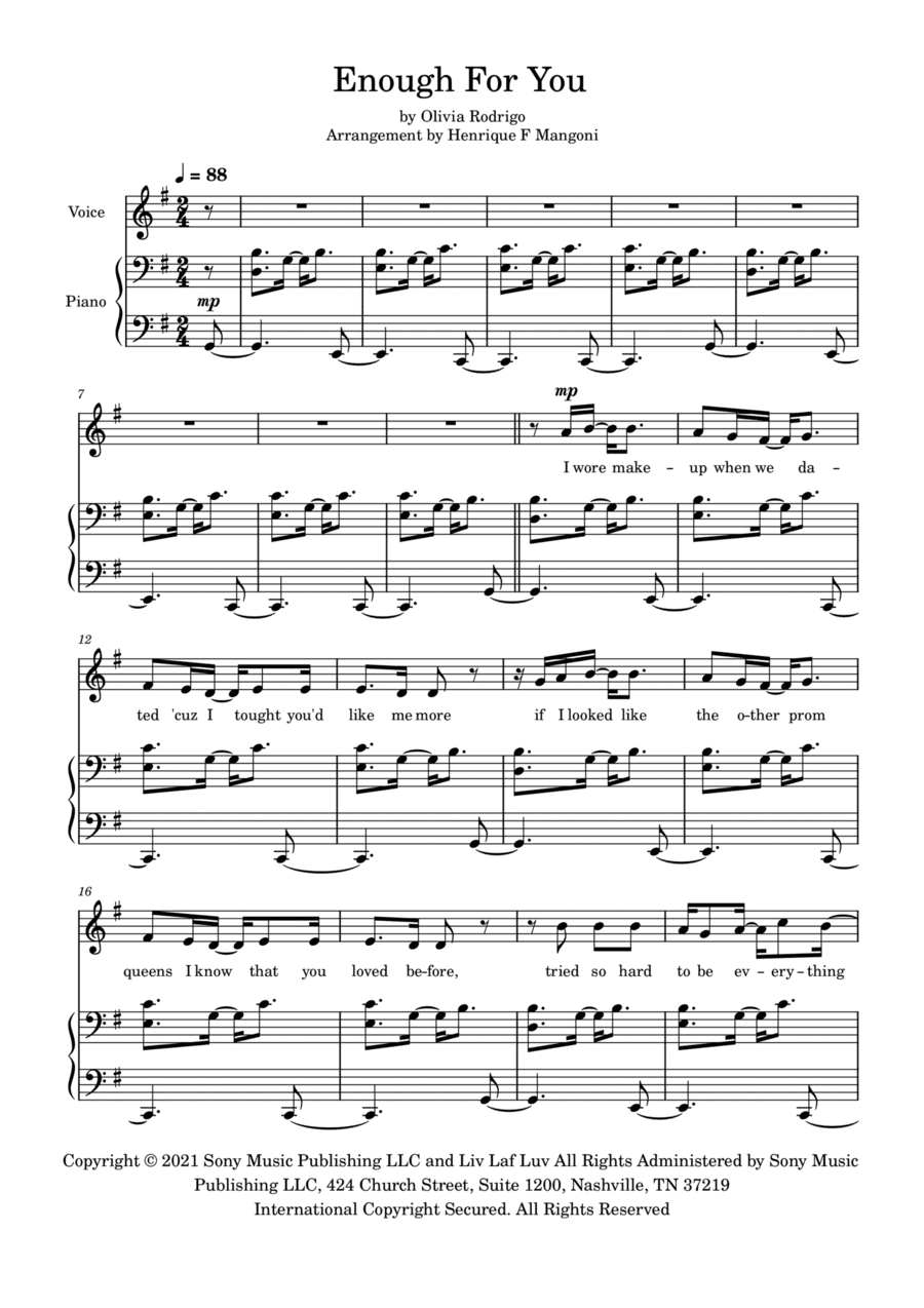 Enough For You (arr. Henrique F Mangoni)