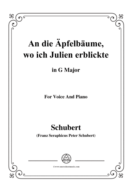Schubert-An die Apfelbäume,wo ich Julien erblickte,in G Major,for Voice and Piano (arr. MSM)