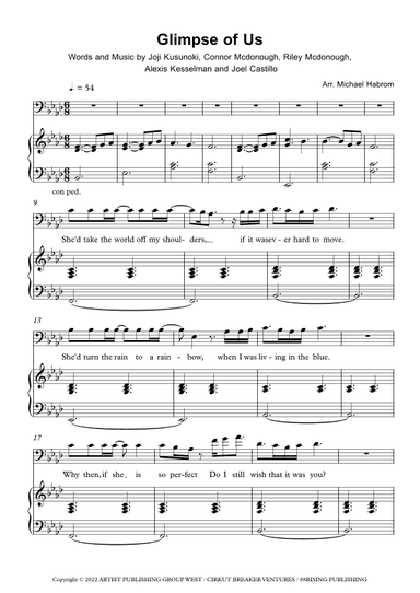 Glimpse Of Us (arr. Michael Habrom)