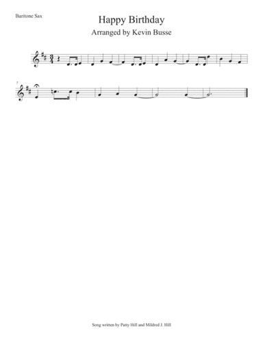 Happy Birthday - Bari Sax (arr. Kevin Busse)