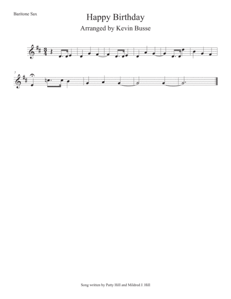 Happy Birthday - Bari Sax (arr. Kevin Busse)