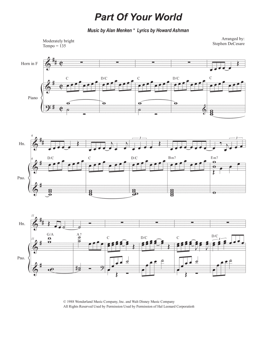 Part Of Your World (arr. Stephen DeCesare)
