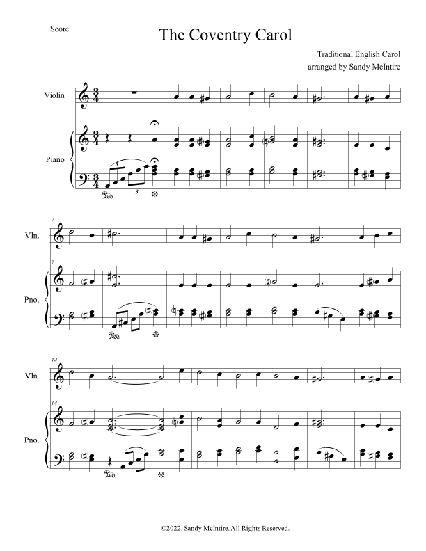 The Coventry Carol (arr. Sandy McIntire)