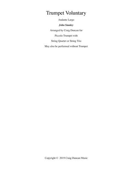 Trumpet Voluntary Stanley (arr. Craig Duncan)