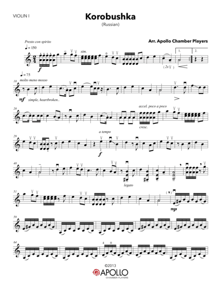 Korobushka (arr. Apollo Chamber Players)