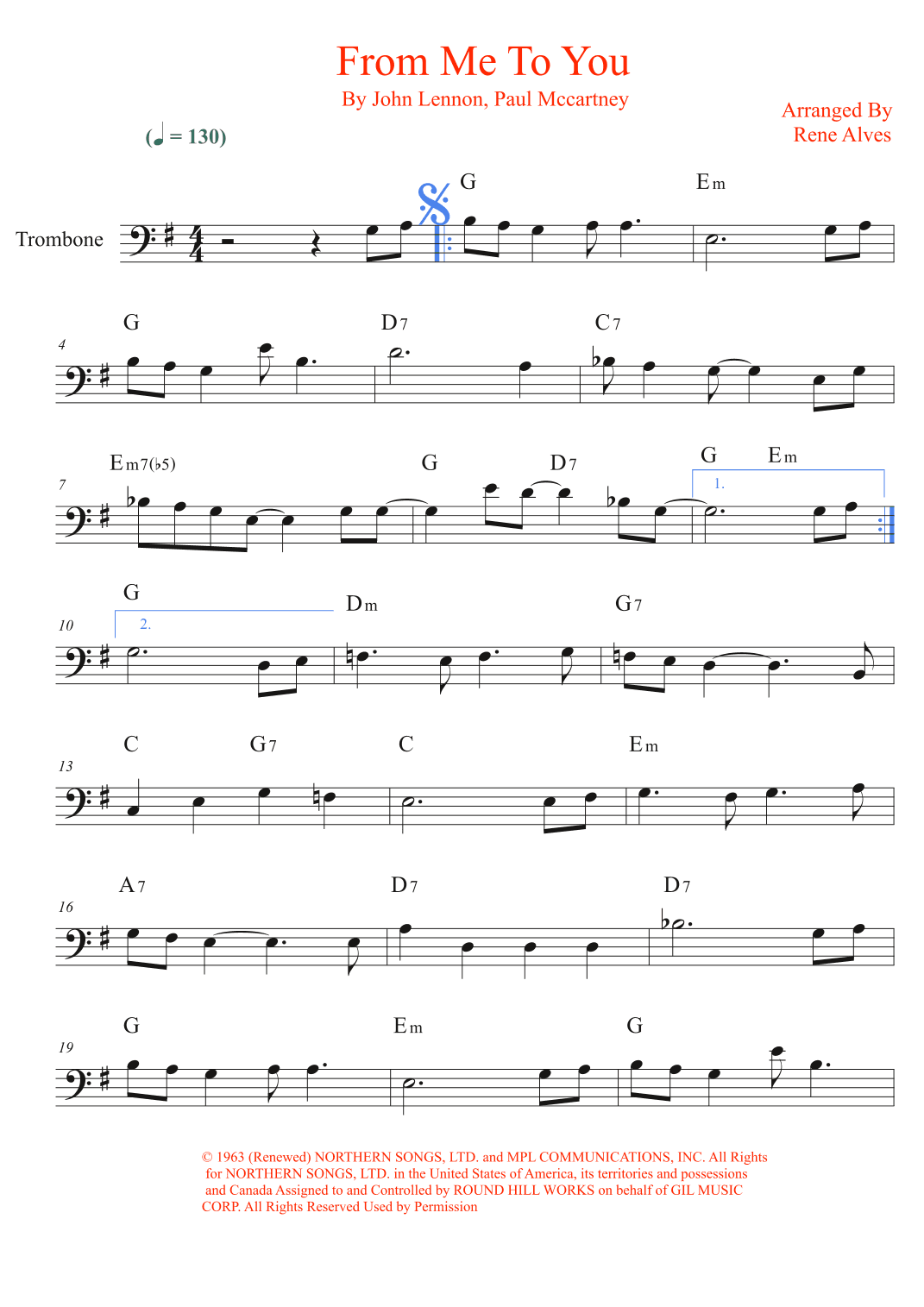 From Me To You (arr. Rene Alves)