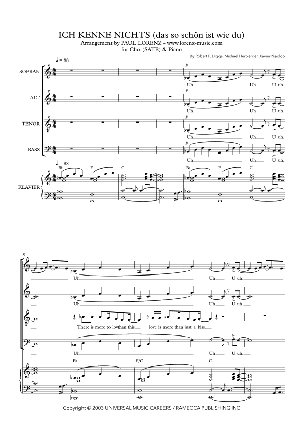 Ich Kenn Nichts (arr. Paul Lorenz)