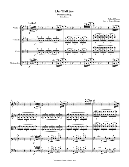 Die Walküre - Act 3 Prelude - For Advanced String Orchestra (arr. Grant Gilman)