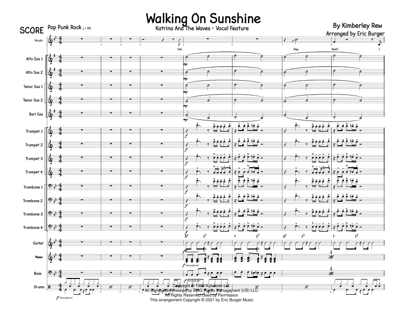 Walking On Sunshine (arr. Eric Burger Music)