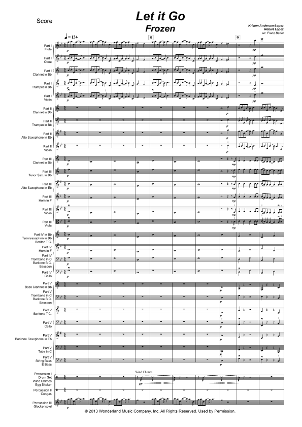 Let It Go (arr. Franz Bader moringa-music.com)