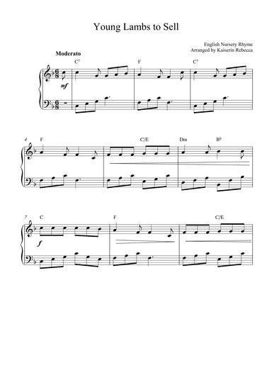 Young Lambs to Sell (arr. Kaiserin Rebecca)
