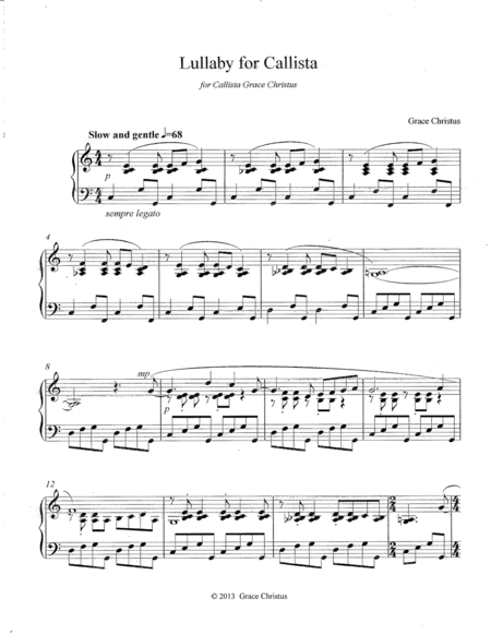 Lullaby for Callista