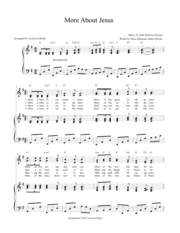 More About Jesus (arr. Leonora Hardy)