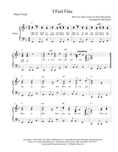 I Feel Fine (arr. Bill Hayes)