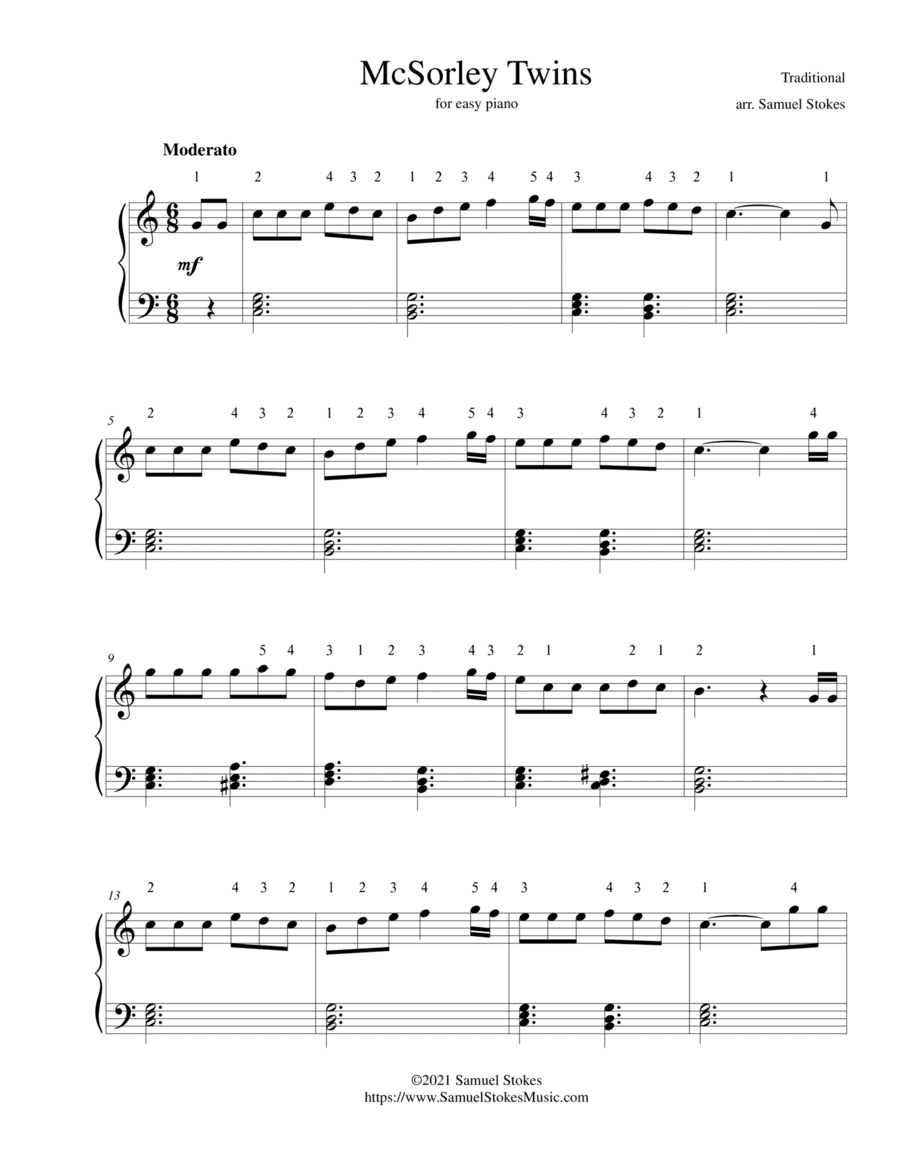 McSorley Twins - for easy piano (arr. Samuel Stokes)