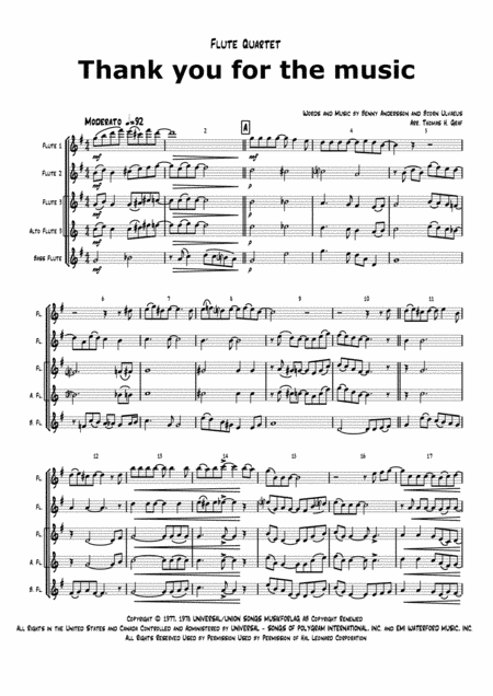 Thank You For The Music (arr. Thomas H. Graf)